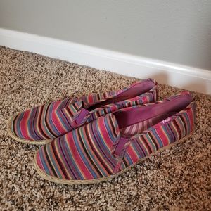 Slip on multi-colored flats